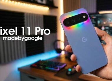 Google Pixel 11 Pro with colorful LED lighting on the camera module